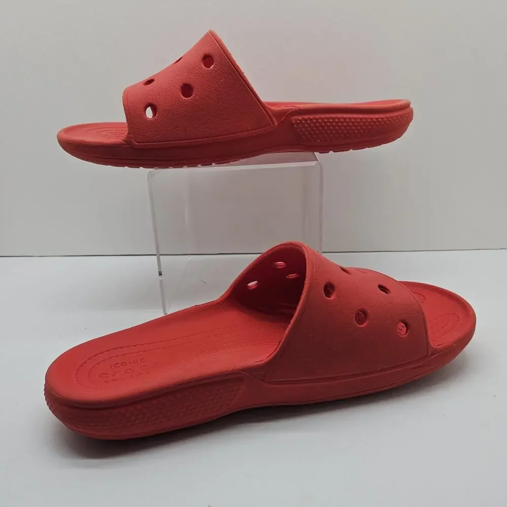 CROCS Classic Red Slip On Slide Sandal Lightweight Slide M8 W10